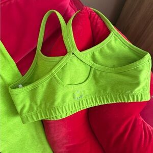 beyond yoga lime green racer back sports bra